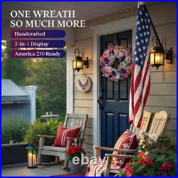 250Th Anniversary Patriotic Wreaths for Front Door, 24 Inch Large 4Th of July Wr
