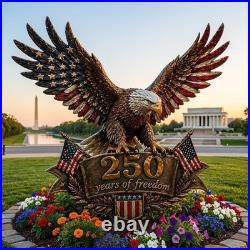 250 Years Of Freedom Eagle Metal Sign Patriotic Yard Decor American Flag Wall