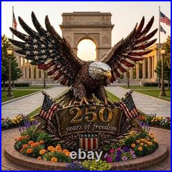 250 Years Of Freedom Eagle Metal Sign Patriotic Yard Decor American Flag Wall