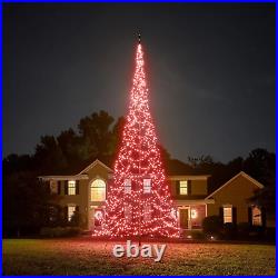 25Ft Flagpole LED Christmas Tree Outdoor Christmas Decorations 1,500 LED Tre