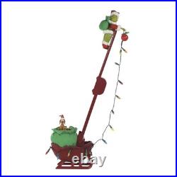 25 LED Animated Musical Grinch Utility Sleigh Christmas Tree Ornament Decor