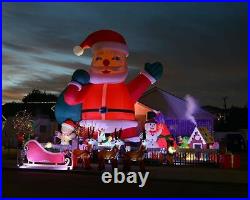 26FT Giant Inflatable Santa Claus With Led Light For Christmas Advertising Event