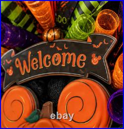 26 Halloween Pumpkin Mouse Wreath Front Door Deco Mesh Welcome Handmade
