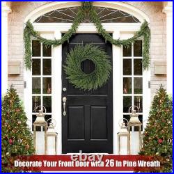 26 Inch Pine Wreath Christmas Wreaths for Front Door Real Touch Pine Wrea