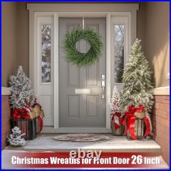 26 Inch Pine Wreath Christmas Wreaths for Front Door Real Touch Pine Wrea