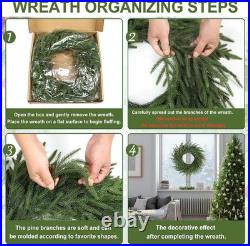 26 Inch Pine Wreath Christmas Wreaths for Front Door Real Touch Pine Wrea