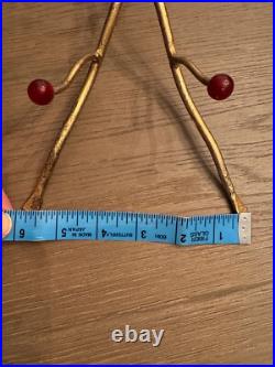 26 Tabletop Christmas Ornament Display Stand Tree With Birds & Beads Gold Tone 26 Tabletop Christmas Ornament Display Stand Tree With Birds & Beads Gold Tone