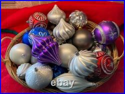 26 Vintage Giant Christmas 4-6 Shatterproof Ornaments Mixed Shapes & Colors