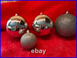26 Vintage Giant Christmas 4-6 Shatterproof Ornaments Mixed Shapes & Colors