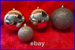 26 Vintage Giant Christmas 4-6 Shatterproof Ornaments Mixed Shapes & Colors