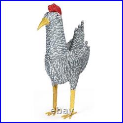 2FT Lighted Christmas Rooster Outdoor Decoration, Weather Proof Plush Rooster US