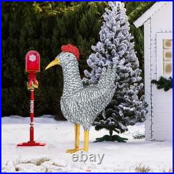 2FT Lighted Christmas Rooster Outdoor Decoration, Weather Proof Plush Rooster US 2FT Lighted Christmas Rooster Outdoor Decoration, Weather Proof Plush Rooster US