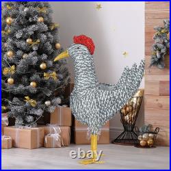 2FT Lighted Christmas Rooster Outdoor Decoration, Weather Proof Plush Rooster US