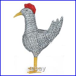 2FT Lighted Christmas Rooster Outdoor Decoration, Weather Proof Plush Rooster US