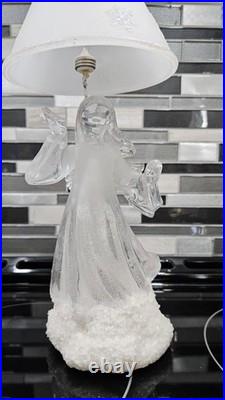 (2) 11 Angel Lighted Snow Globe Lamp Shade Color Changing