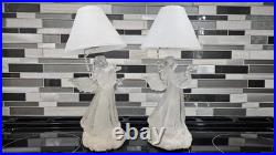 (2) 11 Angel Lighted Snow Globe Lamp Shade Color Changing