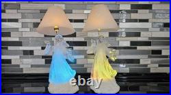 (2) 11 Angel Lighted Snow Globe Lamp Shade Color Changing