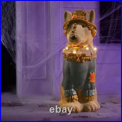 2.5ft Bull Terrier Scarecrow Greeter LED Halloween Yard Porch Decor Prop NEW