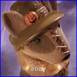 2.5ft Bull Terrier Scarecrow Greeter LED Halloween Yard Porch Decor Prop NEW