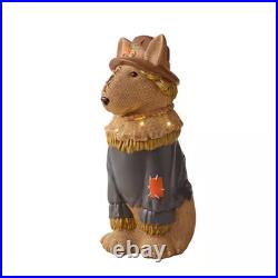 2.5ft Bull Terrier Scarecrow Greeter LED Halloween Yard Porch Decor Prop NEW