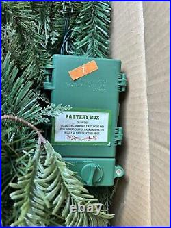 2 Balsam Hill Outdoor Winter Evergreen Garland 6 ft Clear lights NIB