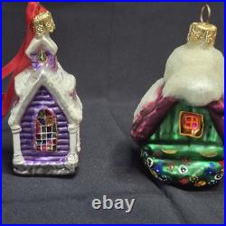 2 Christopher Radko Christmas Tree Ornemants Cottage & Church
