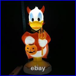 2' Ft Disney Donald Duck In Devil Suit Blow Mold Halloween Lighted Decor Gemmy