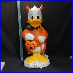 2' Ft Disney Donald Duck In Devil Suit Blow Mold Halloween Lighted Decor Gemmy
