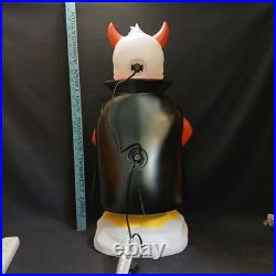 2' Ft Disney Donald Duck In Devil Suit Blow Mold Halloween Lighted Decor Gemmy