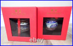 2 New Halcyon Days Uk England Christmas Ornament Ball Big Ben Union Jack Flag
