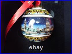 2 New Halcyon Days Uk England Christmas Ornament Ball Big Ben Union Jack Flag
