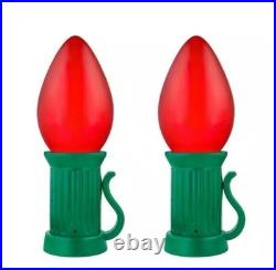2-Pack 3 FT LED Jumbo Red Bulb Battery Operated Holiday Yard Decor Props NEW
