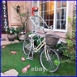 2 Pack 5.4 FT Full Body Halloween Skeletons Props Decoration with Movable Joints