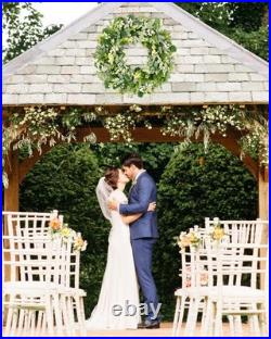 2 Pack Green Eucalyptus Leaf Wreaths, 24 Inch Artificial Spring Summer Wreath 2 Pack Green Eucalyptus Leaf Wreaths, 24 Inch Artificial Spring Summer Wreath