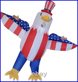 2 Packs Patriotic Inflatable USA Bald Eagle Costume 4Th of July Eagle Blow-Up Co