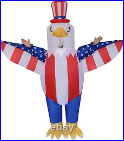 2 Packs Patriotic Inflatable USA Bald Eagle Costume 4Th of July Eagle Blow-Up Co