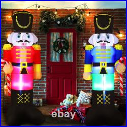 2 Pcs 8 Ft Christmas Inflatables Nutcracker Soldier Style Built-In Lights, Out