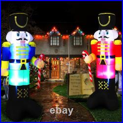 2 Pcs 8 Ft Christmas Inflatables Nutcracker Soldier Style Built-In Lights, Out