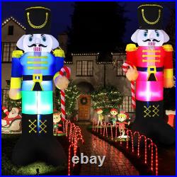 2 Pcs 8 Ft Christmas Inflatables Nutcracker Soldier Style Built-In Lights, Out