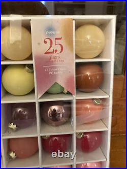 2 Sets Of Anthropologie Terrain Glass Bulb Holiday Ornaments