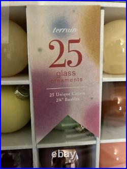2 Sets Of Anthropologie Terrain Glass Bulb Holiday Ornaments