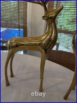 2 Showstoppong VTG Gold Brass Reindeer 10 Count Candelabra Pottery Barn 20