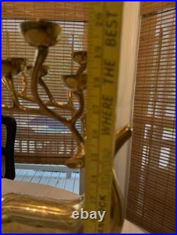 2 Showstoppong VTG Gold Brass Reindeer 10 Count Candelabra Pottery Barn 20