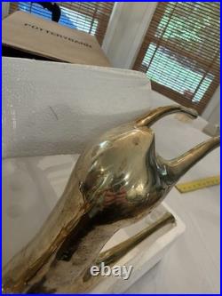2 Showstoppong VTG Gold Brass Reindeer 10 Count Candelabra Pottery Barn 20