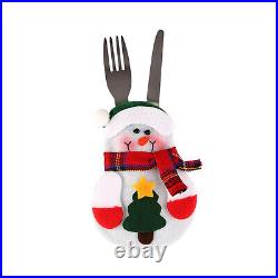 2x/4x Snowman Santa Claus Cutlery Bag Knife Fork Set Xmas New Year Tableware 2x/4x Snowman Santa Claus Cutlery Bag Knife Fork Set Xmas New Year Tableware