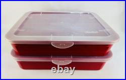 2x Sterilite Christmas Ornament Storage Case Red 32 Adjustable Stackable 1979 2x Sterilite Christmas Ornament Storage Case Red 32 Adjustable Stackable 1979