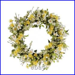 30 In. Artificial Dogwood and Daisy Floral Spring Wreath