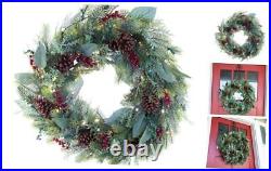 30 Inch Artificial Christmas Wreath Winter Frost Collection 30 inch