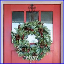 30 Inch Artificial Christmas Wreath Winter Frost Collection 30 inch