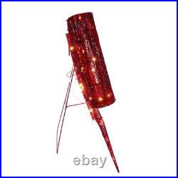 30 LED Twinkling Red Glitter Bow Modern Farmhouse Christmas Hanging Decor